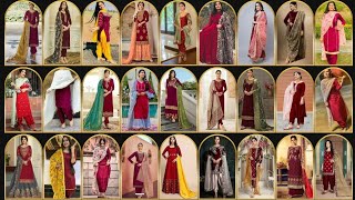 Latest Maroon Punjabi Suit with CombinationsContrastMatching Dupatta for 202324 [upl. by Eseilanna]