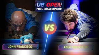 JOHN FRANCISCO VS ANDY GOLDSTEIN  2024 US OPEN POOL CHAMPIONSHIP billiards nineball 9ballpool [upl. by Rabah232]