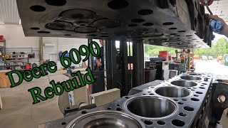 Rebuilding a 200 hour ex military John Deere 6090 90L engine for an 850J dozer [upl. by Salter]