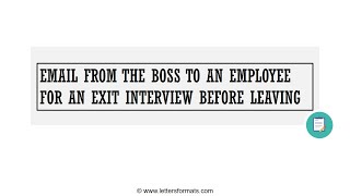 How to Write an Email to an Employee for an Exit Interview [upl. by Saxena]