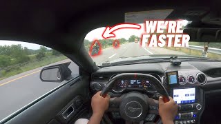 THESE BIKERS WANTED TO RACE Mustang MACH 1 POV Drive Everybody GET Out Of MY Way [upl. by Retepnhoj]