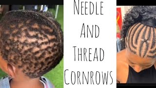 How to plait needle and Threads cornrows on short hair [upl. by Pammi]