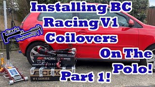 Installing BC Racing Coilovers on the Polo 9N3 GTI PART1 [upl. by Yelsnia152]