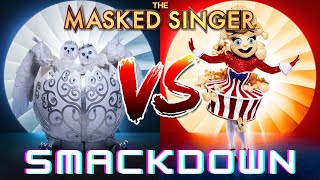 GROUP A SMACKDOWN Snow Owls V Popcorn  The Masked Singer USA Ep7 [upl. by Luo137]