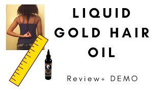 Liquid Gold Hair Growth Oil Review with sulfur  Demo [upl. by Cruce]