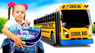 Anabella and Bogdan Show  Anabellas First Day at School more videos for kids [upl. by Sacken]