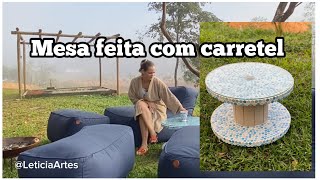 MESA LINDA FEITA COM CARRETEL E PASTILHA DE VIDRO [upl. by Jedd]