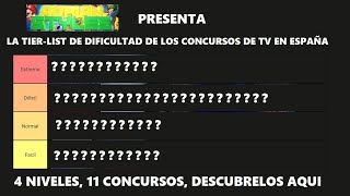 adrianstiles Vlogs La TierList de Dificultad de los Concursos de Televisión en España [upl. by Lentha]