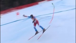 Cyprien Sarrazin SuperG crash Bormio Italy 2022 [upl. by Sanson99]