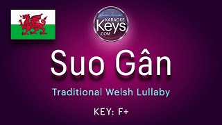 Suo Gân  F  Traditional Welsh Lullaby  Karaoke Piano with Lyrics [upl. by Johppa]