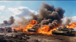 Ukrainian M1A2 Abrams on Bakhmut road Destroys Russian PMC Wagner Mercenaries [upl. by Ennael]