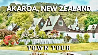 AKAROA NEW ZEALAND  Town Tour [upl. by Gayler]