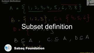 Subset definition Math Lecture  Sabaqpk [upl. by Gradeigh938]