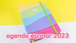 AGENDA ESCOLAR 2023 montagem da agenda na mesa [upl. by Nnayecats261]