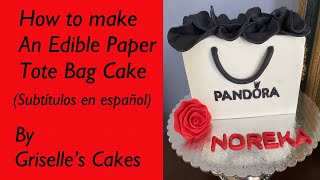 HOW TO MAKE AN EDIBLE TOTE BAG CAKE  TUTORIAL  COMO HACER BOLSA COMESTIBLE  GRISELLES CAKES [upl. by Younglove427]