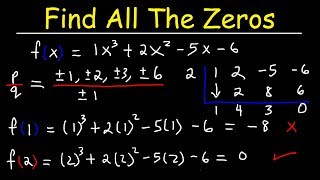 Finding All Zeros of a Polynomial Function Using The Rational Zero Theorem [upl. by Huntingdon931]