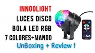 InnooLight Mini Luces Discoteca 7 Colores RGB LED  UnBoxing y review [upl. by Eta980]