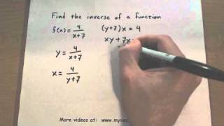 PreCalculus  Find the Inverse of a Function [upl. by Terencio]