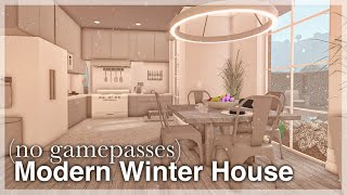 Bloxburg  Modern Winter House Speedbuild no gamepasses  full tour  interior [upl. by Yanahs]