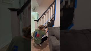 Painting my stairs  part 1 painting christmas [upl. by Mccowyn171]