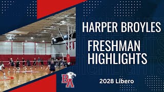 Harper Broyles 2028 Libero  Freshman Volleyball SEASON HIGHLIGHTS  Varsity at Brentwood Academy [upl. by Sidnac]