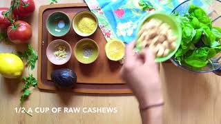 Raw Vegan DairyFree Pesto Zoodles Recipe [upl. by Lebasy]