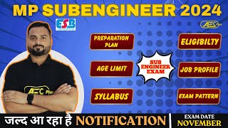 MP SUBEngineer Vacancy 2024 Vyapam Syllabus Exam Pattern amp Eligibility Criteria Complete Details [upl. by Dremann477]