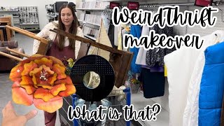 That’s weird Thrift Store Makeover Challenge of weird home decor and how to decorate  reselling [upl. by Brennan]