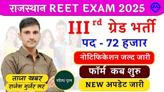 Rajasthan Reet Exam 2025  Rajasthan Reet Bharti New Update  Reet Bharti Ke Form Kab Bhare Jaenge [upl. by Weber]