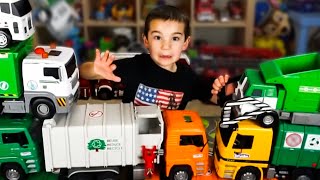 Playing with Garbage Trucks and Recycling Trucks  Big Toy Truck Collection for Kids  JackJackPlays [upl. by Ahsieit66]