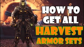 Monster Hunter World HOW TO GET ALL HARVEST ARMOR SETS Palico Ghost Set [upl. by Cohn]