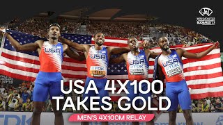 Noah Lyles leads 🇺🇸s 4x100m to gold  World Athletics Championships Budapest 23 [upl. by Michele]