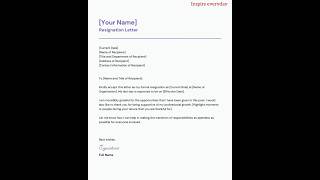 Resignation letter letter resignation application shorts [upl. by Eural968]