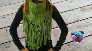 Col très tendance à franges femme crochet facile  Cuello mujer muy facil crochet [upl. by Yrrak292]