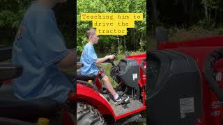 Teaching My 10 Year Old Son to Drive a Tractor [upl. by Bores117]