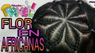 Trenzas Africanas Flor En Africanas Peinados Rakel 4 [upl. by Lellih]