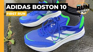 Adidas Adizero Boston 10 First Run Review Meet the allnew highstack Boston [upl. by Oab]