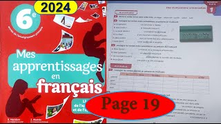 Mes apprentissages en français 6 AEP page 19 édtion 2024 mesapprentissagesenfrançais 6aep 190 [upl. by Sirob]