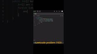 Build array from permutation  Leetcode problem solving leetcode java shots [upl. by Lohman]