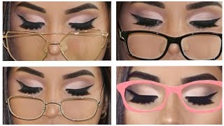 TUTORIAL DELINEADO de ojos para gafas lentes o anteojos PARA PRINCIPIANTES paso a paso [upl. by Darsey]