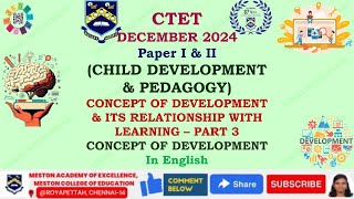 CTET CDP  GROWTH amp DEVELOPMENT  PART 3  Principles of Development in English [upl. by Patrich]