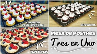 MESA DE POSTRES PARA NAVIDAD 🎄 BROWNIES TARTALETAS Y CHOCOFLAN [upl. by Coppock]