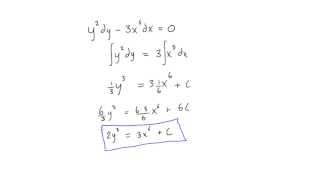 Separable differential equation example 1 [upl. by Annayar295]