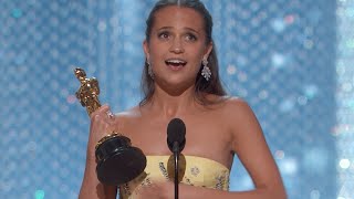 Alicia Vikander winning Best Supporting Actress [upl. by Annaerb]