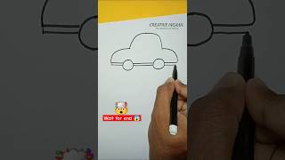 How to car draw 😱  easy drawing ideas  easydrawing shorts youtubeshorts kids [upl. by Irmo726]