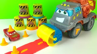 Play Doh Max the Cement Mixer Truck Construction Toys for boys CAT DUMP TRUCK with Paw Patrol Chase [upl. by Kwasi931]