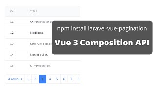 Laravel Vue Pagination Composition API Example [upl. by Ebarta]