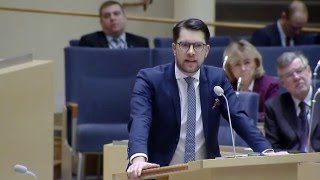 Jimmie Åkesson SD Krossar Löfven S  Jimmie Åkesson SD Destroys Swedish PM Stefan Löfven S [upl. by Etteniuq39]