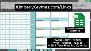 Word Count Tracker WIP Tracker and SixYear Planner Calendar [upl. by Ardnalahs747]