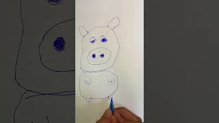 THE ONE CIRCLE PIG TRICK  VERY FUNNY 😂  drawing art howtodraw draw funny trending [upl. by Ateekahs]